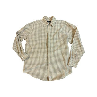 Nautica Mens XL Yellow and Gray Plaid Long Sleeve Dress Shirt EUC 100% Cotton - Image 1 of 4