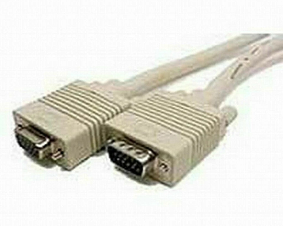 Svga Kabel HD15 Verlängerungskabel Stecker zu Buchse 1m Beige - Bild 1 von 1