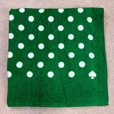 Toalla de playa Kate Spade New York verde blanco lunares pala algodón nueva sin etiquetas Foto 1 de 3