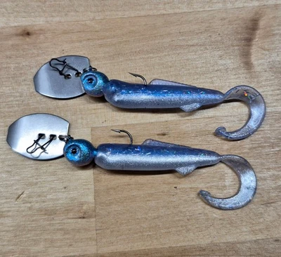 迷你刀片游泳夹具 1/8 盎司。 3 种颜色选项 2 件装 Crappie 和 Panfish Lure — 第 1/4 张图片