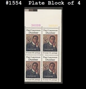 USA3 #1554 MNH PB4 Paul Laurence Dunbar Black Heritage - Bild 1 von 1