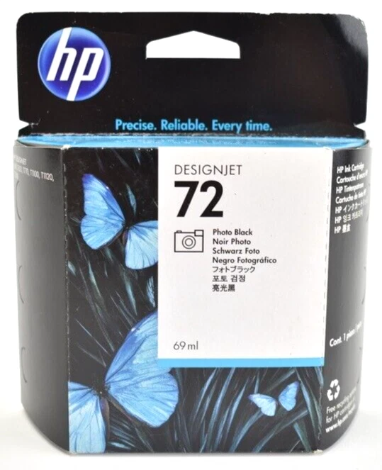 NEW GENUINE HP 72 Photo Black Ink Cartridge C9397A - Image 1 of 4