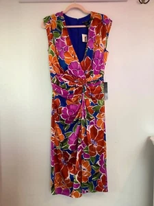 NEW! Maggy London Women's Sleeveless Midi Floral Dress V-Neck Size 8 Wedding - Picture 1 of 14