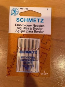NEW Schmetz EMBROIDERY STICK-NADEL Needles 130/705 H-E: 75/11  1745  5 PACK - Picture 1 of 1