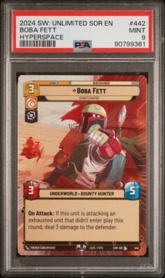 2024 Star Wars Unlimited Boba Fett Legendary HYPERSPACE  PSA 9 - Image 1 of 2
