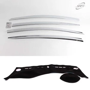 SAFE Chrome Weather Shields 4p with Dash Mat for 2013-2018 KIA Cerato 4dr Sedan - Picture 1 of 11