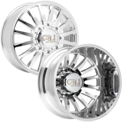 4-New 22" Cali Off-Road 9110D Summit Dually Wheels 22x8.25 8x200 Polished Milled - Image 1 of 3