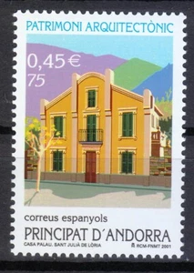 Andorra Spanish 2001 MNH Mi 281 Sc 272 Sant Julia de Loria ,Casa Palau ** - Picture 1 of 1