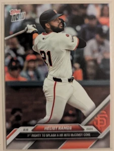 Tarjeta base 2024 Topps Now Heliot Ramos #703 SF GIANTS 1ST MCCOVEY COVE HOMERUN - Imagen 1 de 2