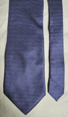 Lauren Ralph Lauren 100% Seda Lunares Azul y Blanco Hecho en EE. UU. Foto 1 de 4