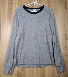 J. Camiseta Crew Manga Larga Waffle Ringer Pequeña Gris Timbre Remero Ribete Acanalado - Imagen 1 de 14