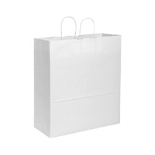SHOPPER IN CARTA BIANCA CON MANIGLIA RITORTA PERSONALIZZATA