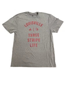 Adidas NCAA Louisville Cardinals T-shirt Grey/Red Sz Large DN0932 - Picture 1 of 1