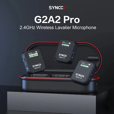 SYNCO G2 G2A2 Pro 656ft Wireless Lavaliver Microphone 2 Transmitters 1 Receiver - Image 1 of 4