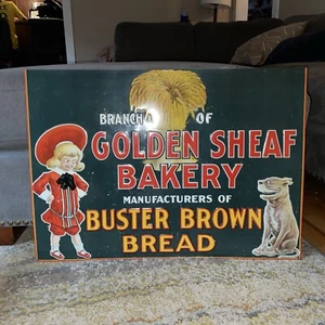 Original 30er Jahre Buster Braunbrot geprägt Blechschild - Bild 1 von 7