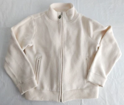 Gap Kids Fleece Jacket Full Zip Front 2 Zip Pockets Cream Size L (10)  #15407 - Image 1 of 3