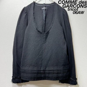 06AW Tricot Comme Des Garcons Sequined Ruffle Knit Sweater Black - Picture 1 of 9