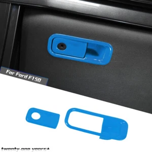 Cubierta de mango de caja de almacenamiento copiloto biseles para Ford F150 2021-2022 azul claro - Imagen 1 de 9