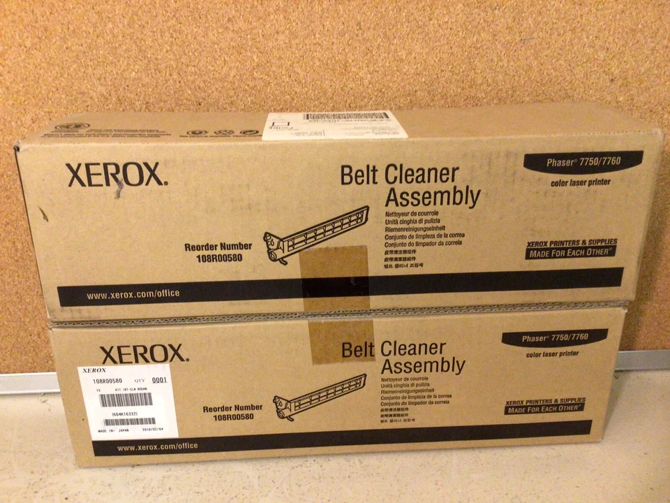 NEW LOT OF 2 Xerox 108R00580 Phaser 7750 7760 Belt Cleaner Assembly Genuine OEM - Image 1 of 1