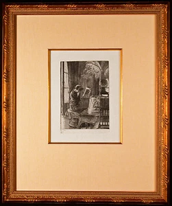 Renee Mauperin at Piano Crying Original 1882 Etching by James Jacques TISSOT - Picture 1 of 3