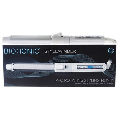 Plancha de peinado giratoria Bio Ionic StyleWinder-blanca Z-FGTST-CISW-1,0-2-120 V-1 pulgada Foto 1 de 4