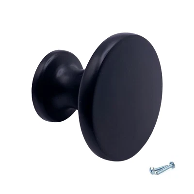 Black Cabinet Door Knobs Cupboard Drawer Bedroom Furniture Handles - Image 1 of 3