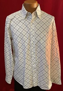 Camicia elegante DOLCE & GABANA bianca a quadri 100% cotone LS taglia 17,5/34-35 EUR 44 - Foto 1 di 5