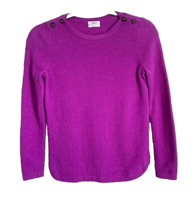 Wallace Womens Merino Wool Sweater Size Smalll Purple Buttons Long Sleeves Luxe - Image 1 of 4