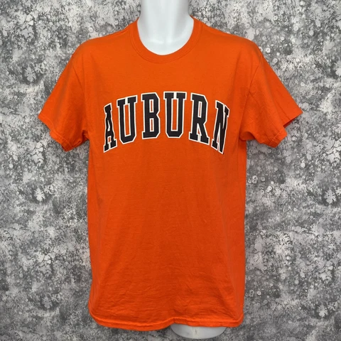 Auburn University T Shirt/ Men’s (M) Orange MV Sport 100% Cotton Cover