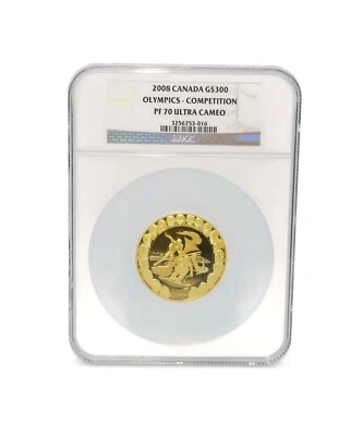 2008 Canadá Olimpiadas Competencia NGC PF70 Muy Camafeo Oro Moneda - Imagen 1 de 2