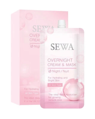 6 x SEWA Overnight Cream Mask Night Treatment Reduce Skin Wrinlkles Bright 8 ml. - Image 1 of 4