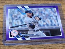 2021 Topps #642 Giancarlo Stanton Purple New York Yankees EXNM+