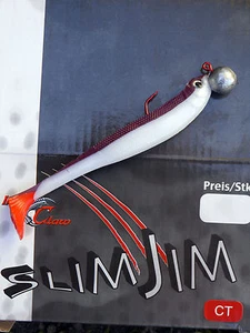 Slim Jim En Rouge Paddel 13 Cm Incl Jig 3/0 18G Gummifisch Hecht Zander - Photo 1/1