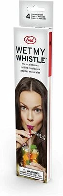 Fred "WET MY WHISTLE" pajitas de silbato deslizante, reutilizables, juego de 4 Foto 1 de 3