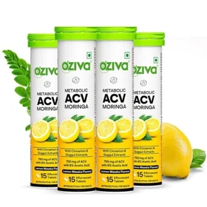 OZiva ACV Moringa Control Cravings Apple Cider Vinegar Tablets (Pack of 4) - Picture 1 of 6