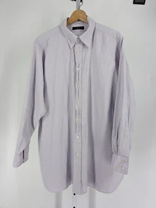 Richards Greenwich Bespoke Lavender Gingham Seersucker Dress Shirt Monogram 52" - Picture 1 of 4