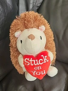 Hallmark Hedgehog 7.5" Plush Stuffed Animal Stuck on You Red Heart Sitting Soft - Picture 1 of 5
