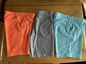 3 x Men's Golf Shorts SZ 34" 2 NIKE + 1 Adidas Super Clean No Issues Gently pre - Picture 1 of 13