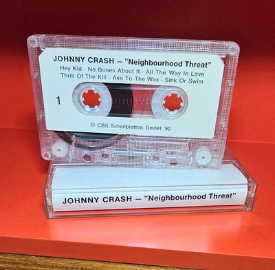 JOHNNY CRASH "Neighbourhood Threat" D CBS 1990 PROMO Tape MC Cassette HARD ROCK - Bild 1 von 3