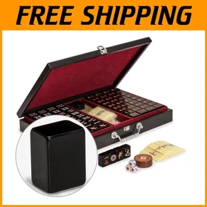 Small-Size Chinese Mahjong Game Set with Wooden Case - Picture 1 of 11