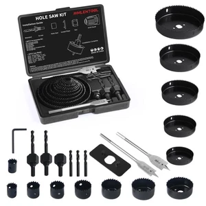 26pc Hole Saw Set Kit 3/4" to 5" (19mm-127mm) Spade Drill Bit Mandrels Hex Key - Picture 1 of 7