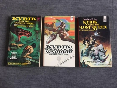 X3 LANCER BOOKS FOX KYRICK WIZARD'S SWORD LOST QUEEN WARLOCK WARRIOR 1975 1976 - Image 1 of 2