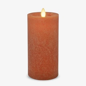 Seaglass Pillar Flameless Candle Orange Harvest Pumpkin Nautical Decor 3X6.5 - Picture 1 of 7