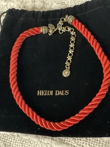 HSN – Heidi Daus – Red Nylon Cord Necklace "Elegant Essentials" Drawstring Bag - Picture 1 of 3