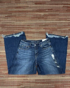 NWT American Eagle Dreamy Drape Stretch Low-Rise Baggy Wide-Leg Jeans 4 Short 27 - Picture 1 of 9