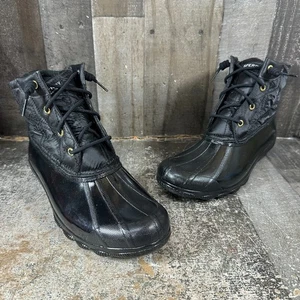 Women's Boots Sperry Syren Gulf Wool Quilt Duck Boots STS84450  Black Size 10 - Picture 1 of 17