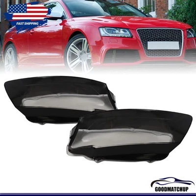 For AUDI A5 S5 RS5 2008-2012 LH+RH Front Headlight Covers Headlamp Lens Shell - Image 1 of 4
