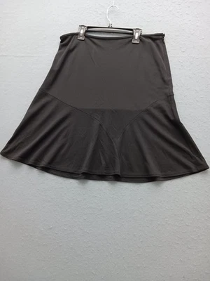 Tahari Women XL Skirt Black Solid Pull On Stretch Elastic Waist A-Line Work - Image 1 of 4