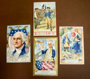 Lot von 4 geprägten George Washington Farbpostkarten, alle Anfang 1900 - Bild 1 von 2