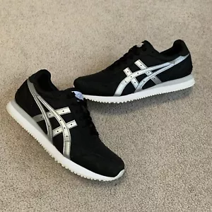 ASICS Tiger Runner Black/Silver Shoes Women’s Size 9.5 - Picture 1 of 9